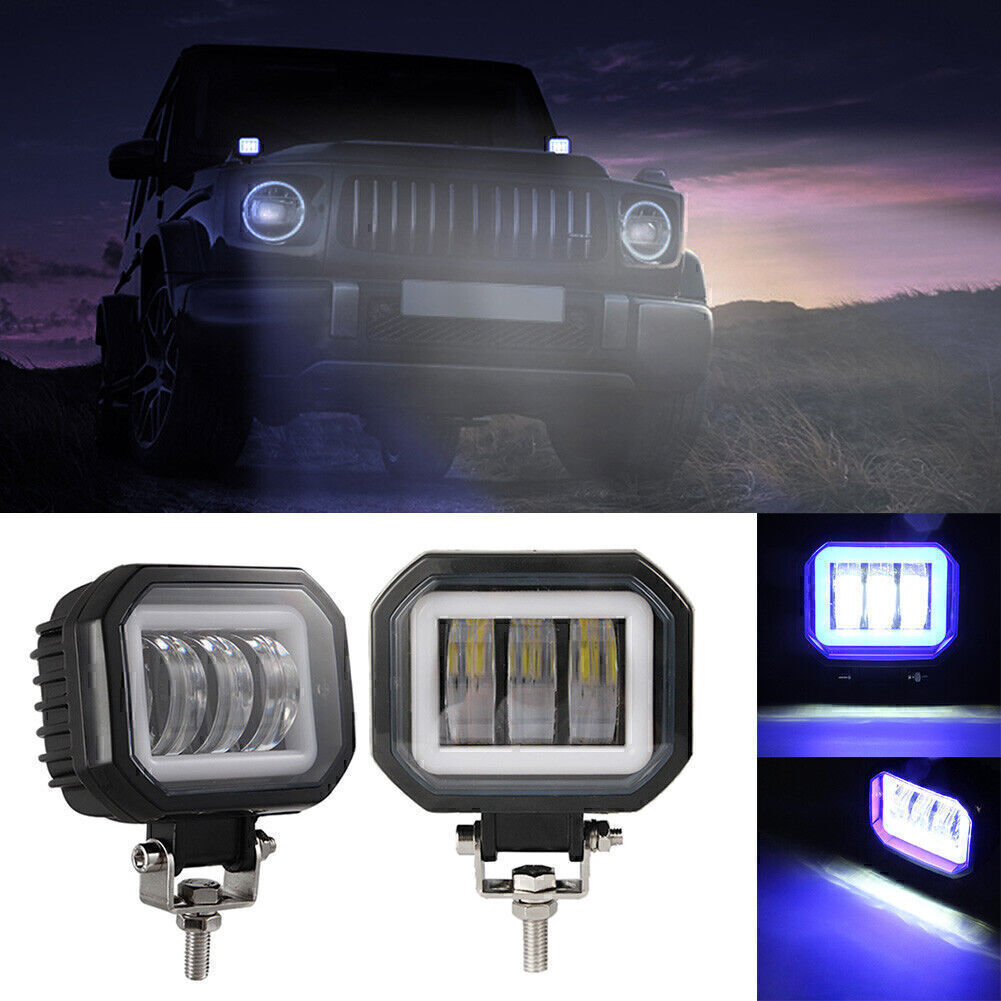 Motorrad Vierkant LED Arbeitsleuchte Leiste 12V 24V Tragbar Strahler 2Stk 4 Zoll
