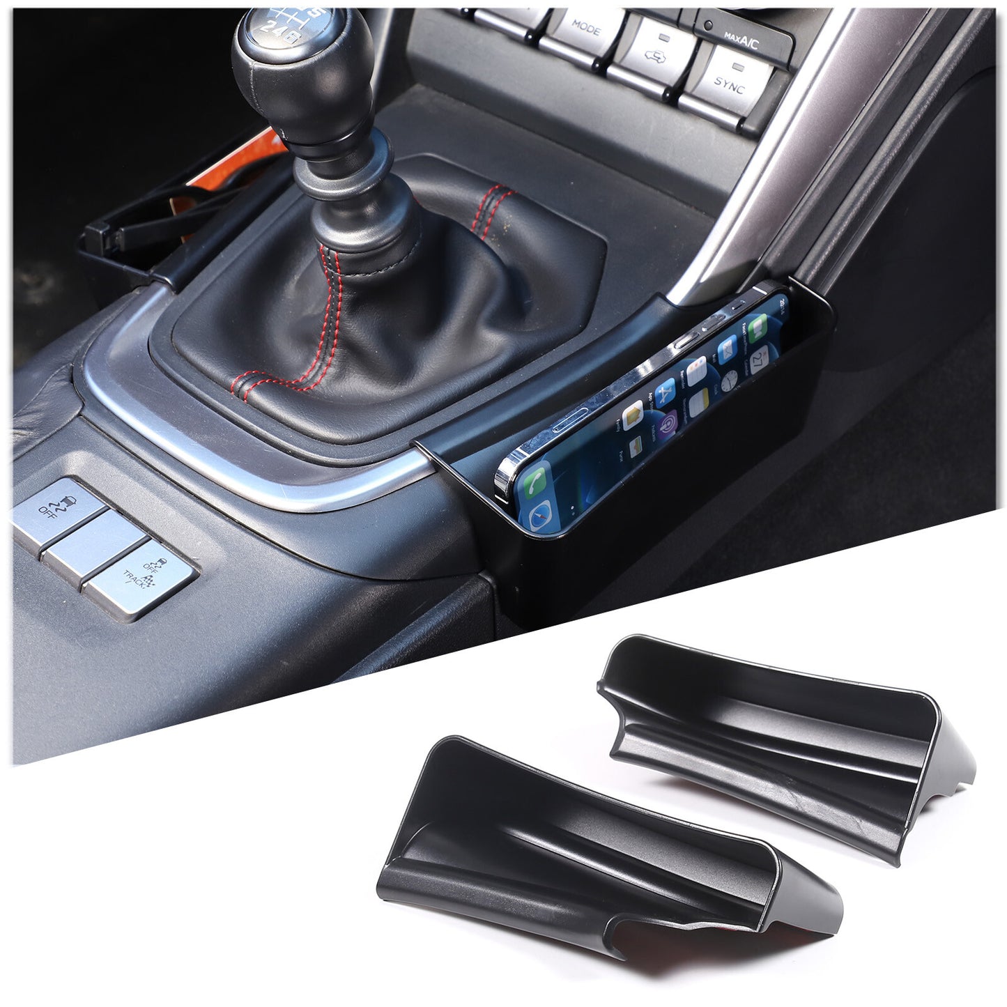 ABS, red center console side knee panel trim for Corvette C8 2020-2023