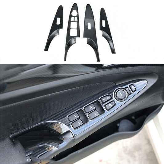for Hyundai Sonata 2011-2014 Carbon Fiber Window Lift Panel Switch Cover Trim 4x