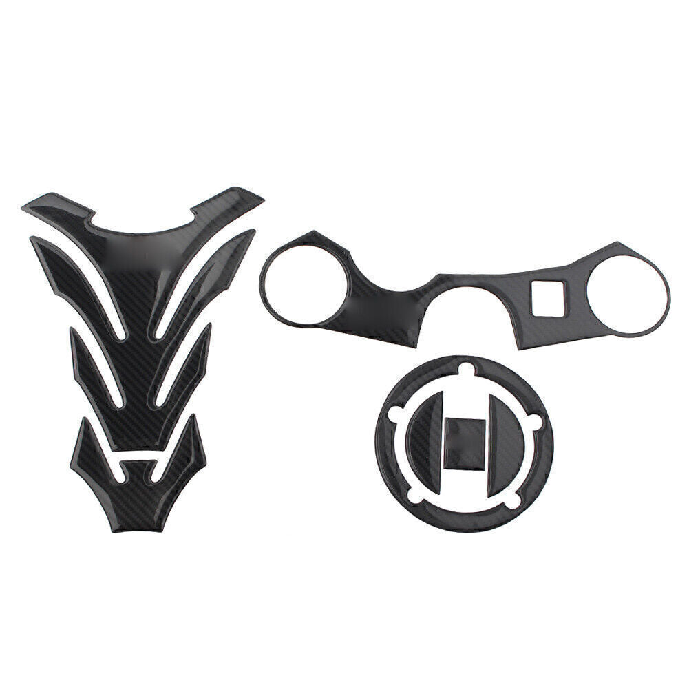 For GSXR 1000 750 600 Protector 3D Decal Gas Tank Pad Stickers Real Carbon Fiber