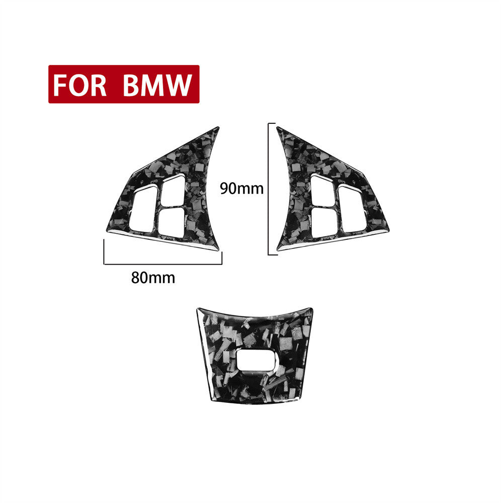 3¡ÁForged Carbon Fiber Steering Wheel Cover for BMW 6 series E63 M6 Coupe 2004-10