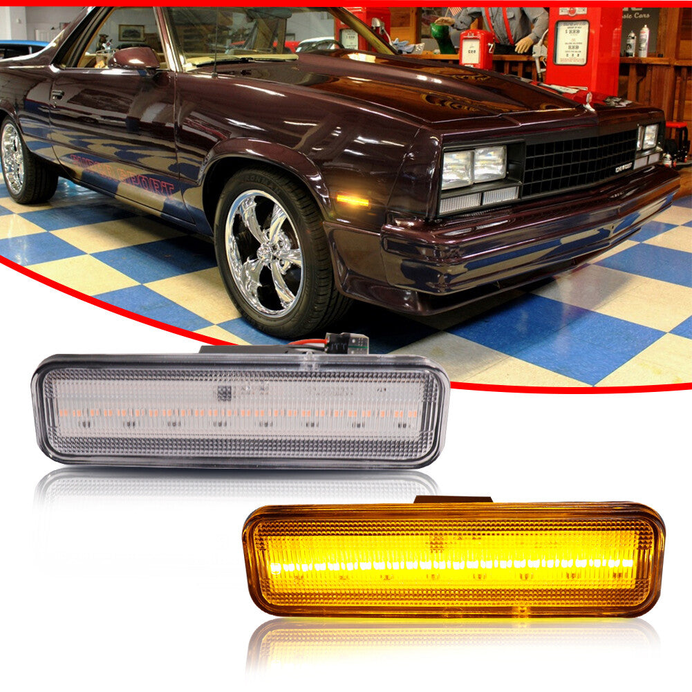 Clear amber LED side marker lights for 82-87 for Chevrolet El Camino and for GMC Caballero