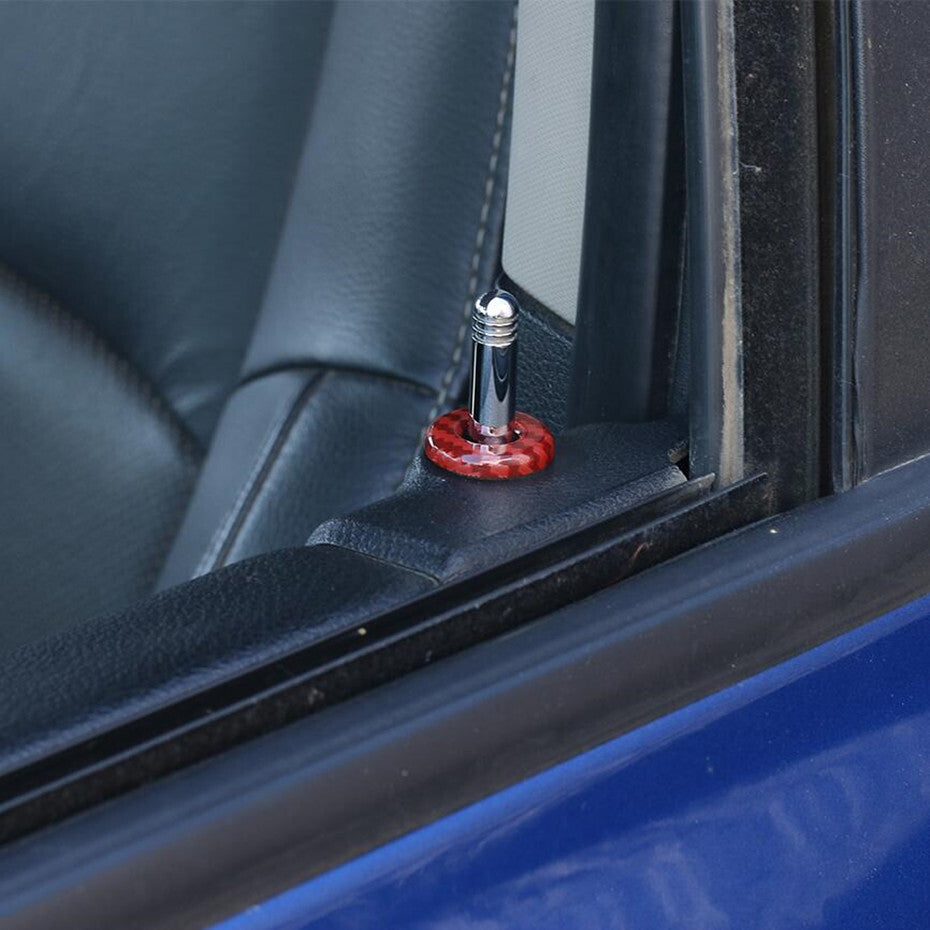 Suitable for 2011-2024 for Dodge for RAM 1500 Red Carbon Fiber Door Lock Ring Decorative Cover 4P