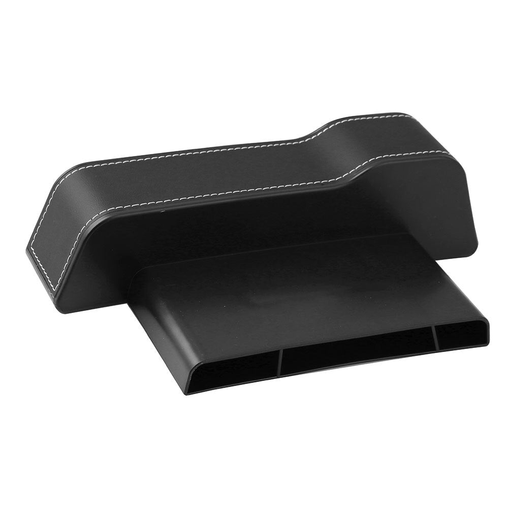 Car for Seat Gap Storage Box Cup Holder Organizer PU Leather Black Safe Space