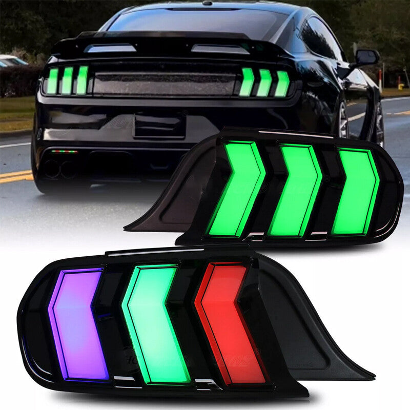 RGB LED Tail Lights for Ford for Mustang 2015-2023 Animation Sequential Rear Lamps
