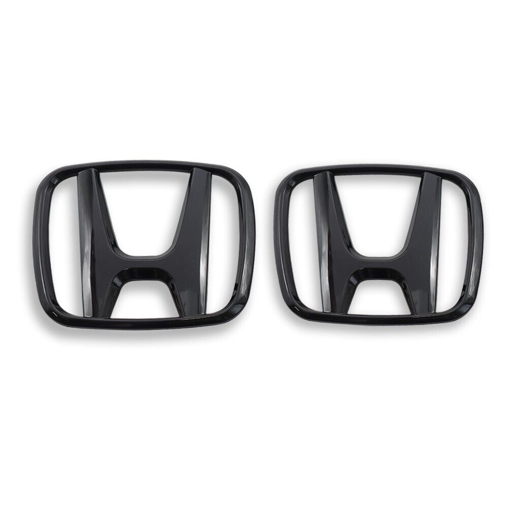 SET Front Rear Black H Emblem Badge Fit for 2021-2023 for Honda for CIVIC SEDAN 4DOOR