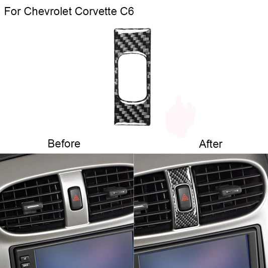 Fit for Chevrolet for Corvette C6 Carbon Fiber Warning Light Switch Panel Cover Trim