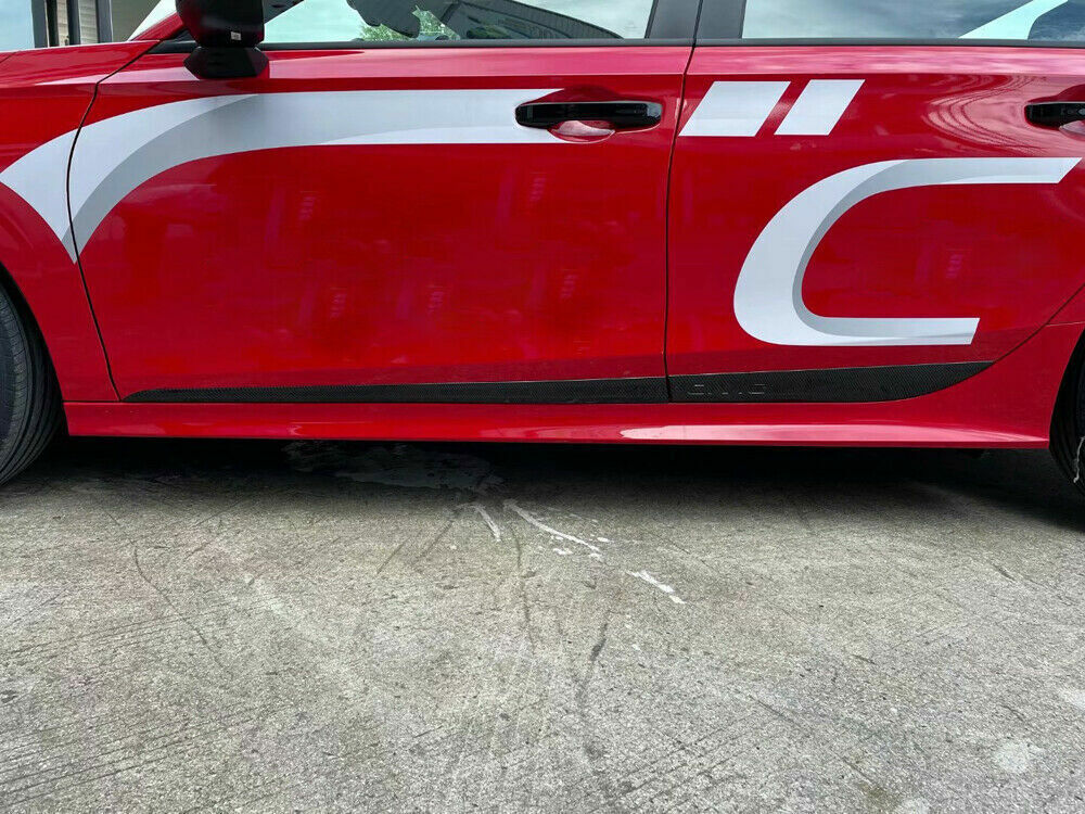 for Honda for Civic 2022-23 Carbon Fiber ABS Door Side Body Moulding Cover Trim Kit