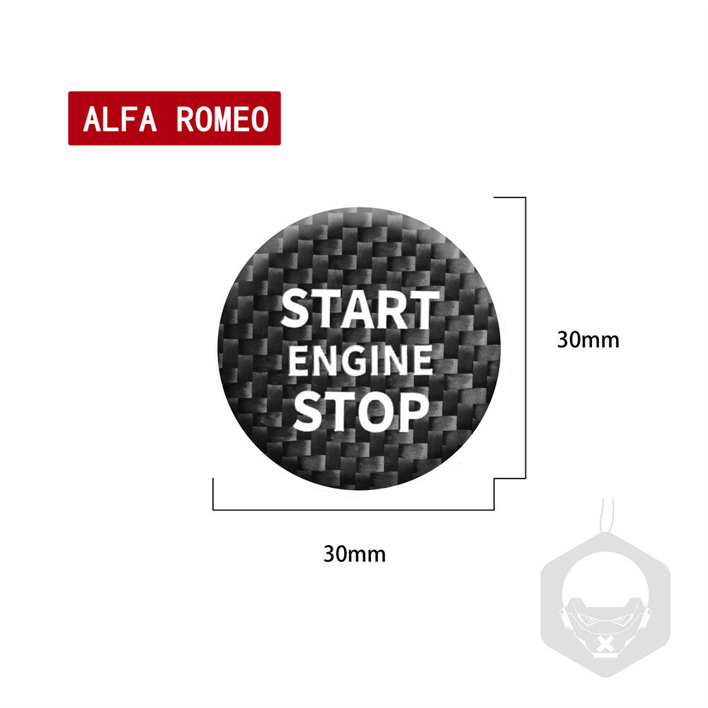 Carbon Fiber Engine Start Stop Button Cover for Alfa Romeo Giulia / for Stelvio 2017+