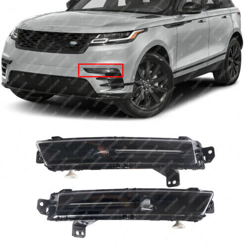 A pair of black fog lights on the left front bumper are suitable for the 2018-2020 for Land Rover for Range Rover Velar.