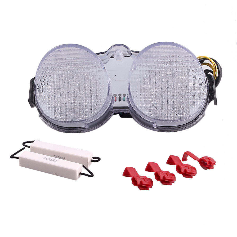 Clear Motorcycle LED Tail Light Turn Signals Lamp for YAMAHA YZF R6 2001 2002