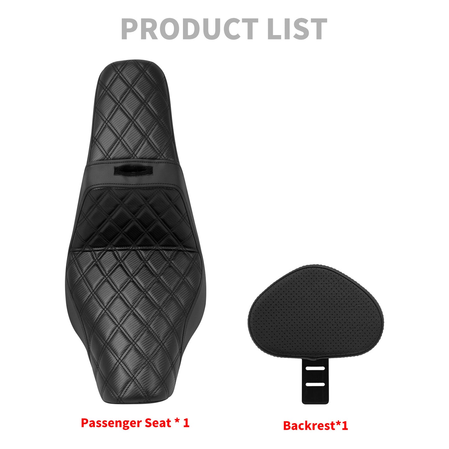 Black Driver Passenger Gel for Seat w/ Backrest for Harley Low Rider FXLRST 18-2024