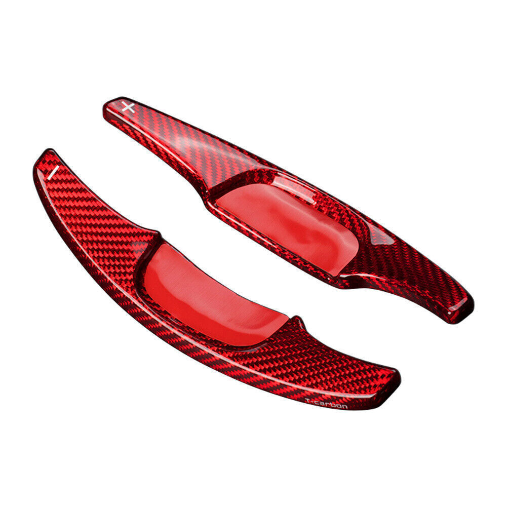 Red Carbon Fiber Steering Wheel Paddle Shifter Extension Fit for Mazda 3 2020-2021