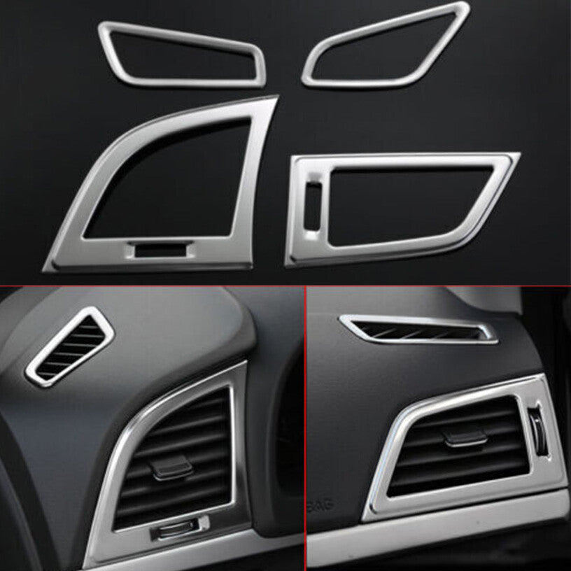 for Hyundai for Elantra 2017-2020 Silver Steel Air Vent Outlet Frame Cover Trim 4PCS
