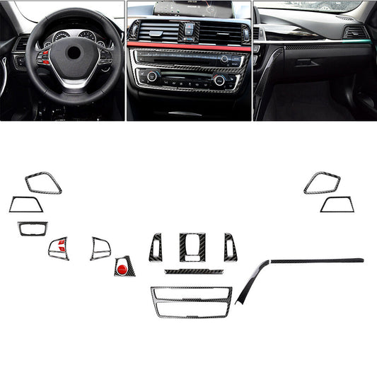 18 Pcs LHD Interior Trim Decoration Cover Trim for BMW 3 Series F30 GT F34 13-19