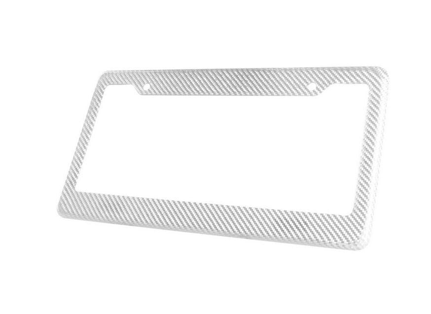 True silver carbon fiber rear cover for car license plate frame cover, suitable for Toyota