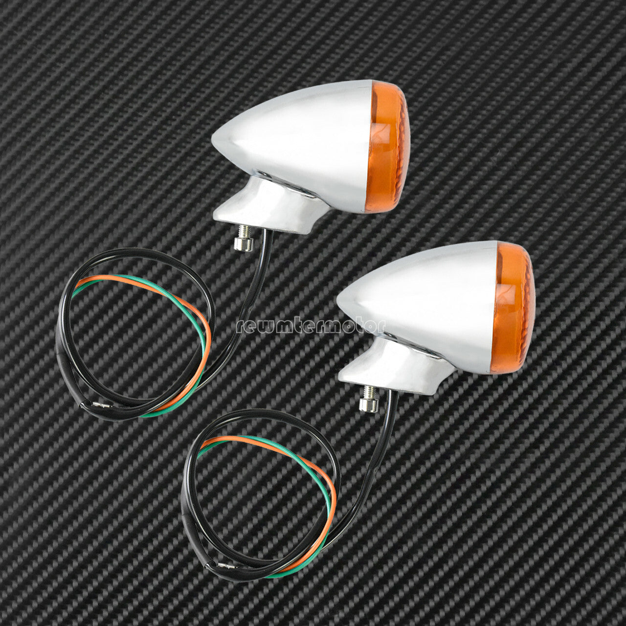 4x Aluminum Chrome LED Turn Signal Light w/41mm Fork Fit for Harley Dyna XL