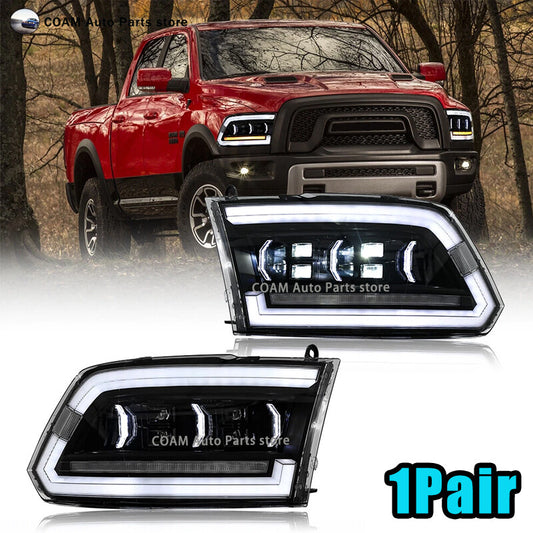 LED headlights suitable for 2009-2018, for RAM 1500 2500 3500, sequential high/low beam switching.