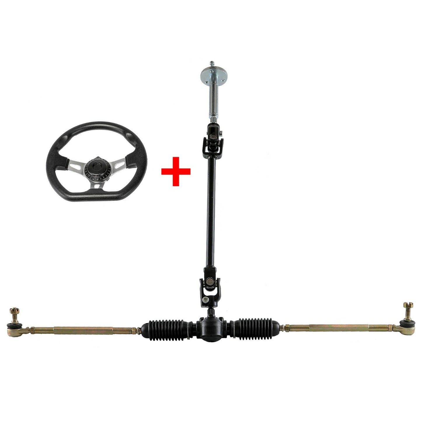 Steering wheel tie stick frame axle kit for go-karts, all-terrain vehicles, and UTVs (110cc, 125cc, 140cc, 150cc).