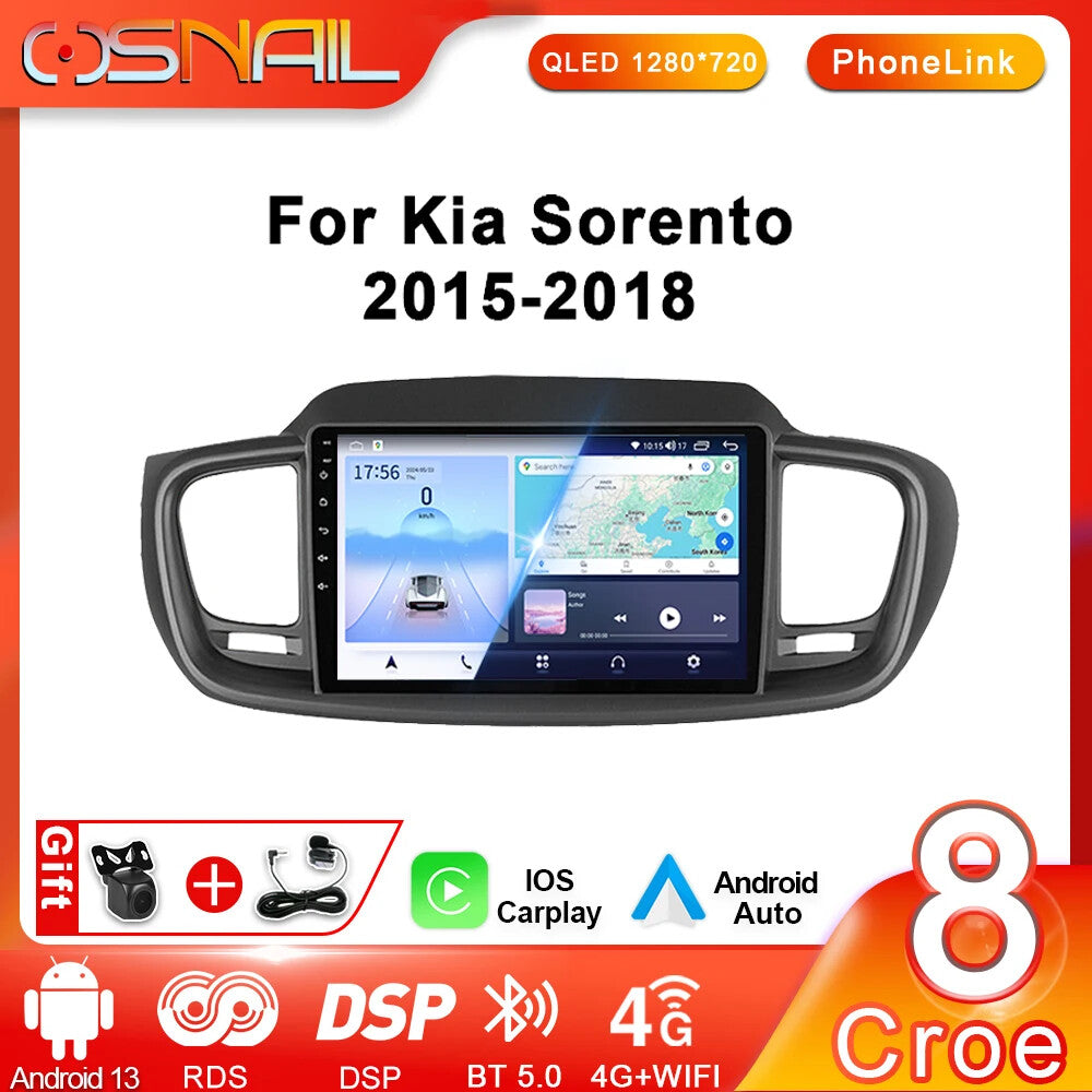 for Kia for Sorento 3 Player Stereo Video GPS Navigation Carplay Android Car Radio