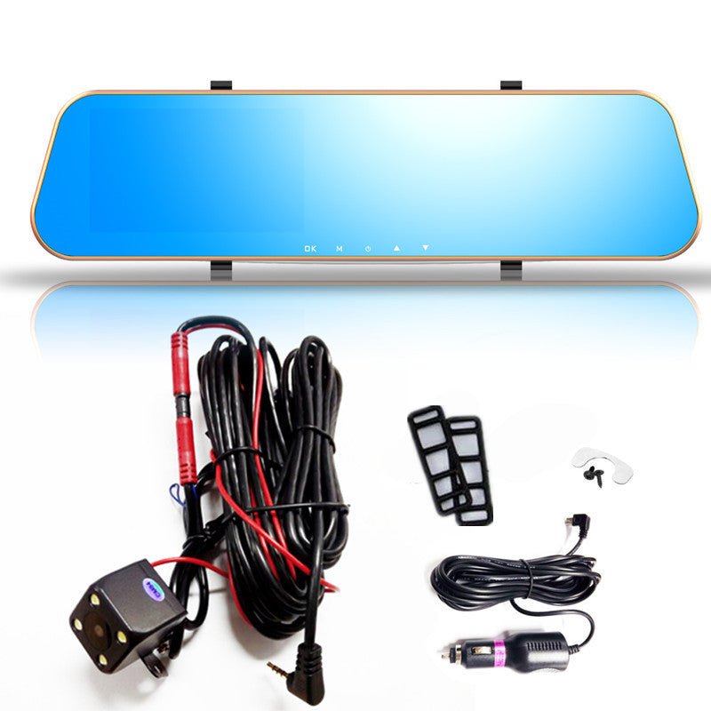 Dual Lens Car Reverse Backup Mirror Driving Recorder DVR Camera 1080P Recorder