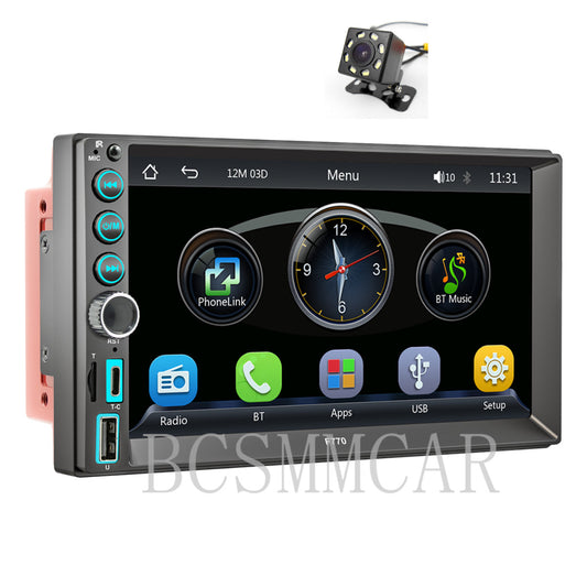 Radio 7in Double 2 DIN HD Touch Screen Stereo Car MP5 Player For Apple Carplay