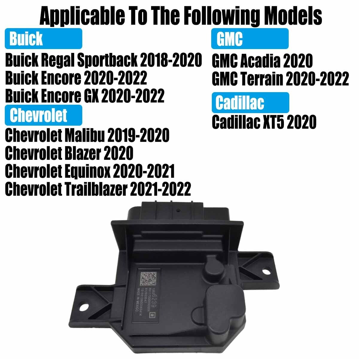 Fuel pump control module 13526239 is compatible with Regal Encore Malibu Blazer XT5.