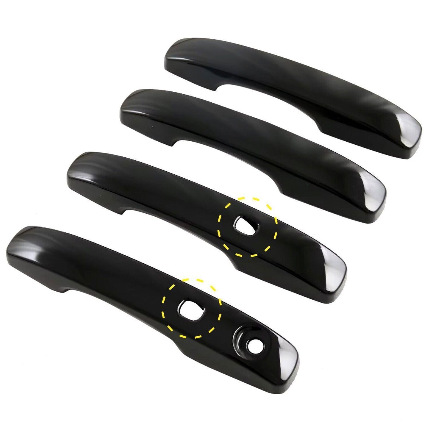 for Ford Ranger 2024-2025 Gloss Black Door Handle Cover Trim With for Smart Hole 4X