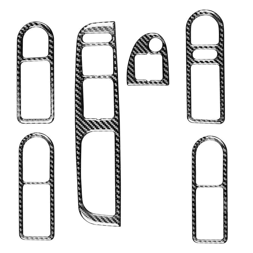 6Pcs Carbon Fiber Door Control Frame Trim for VW for Golf 4 GTI for Jetta MK4 1999-2004