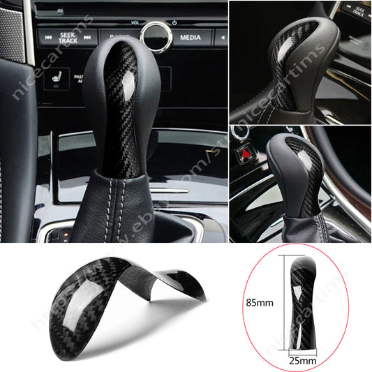 Real Carbon Fiber Console Gear Shift Knob Cover Fit for Infiniti Q50 Q60 2014-22