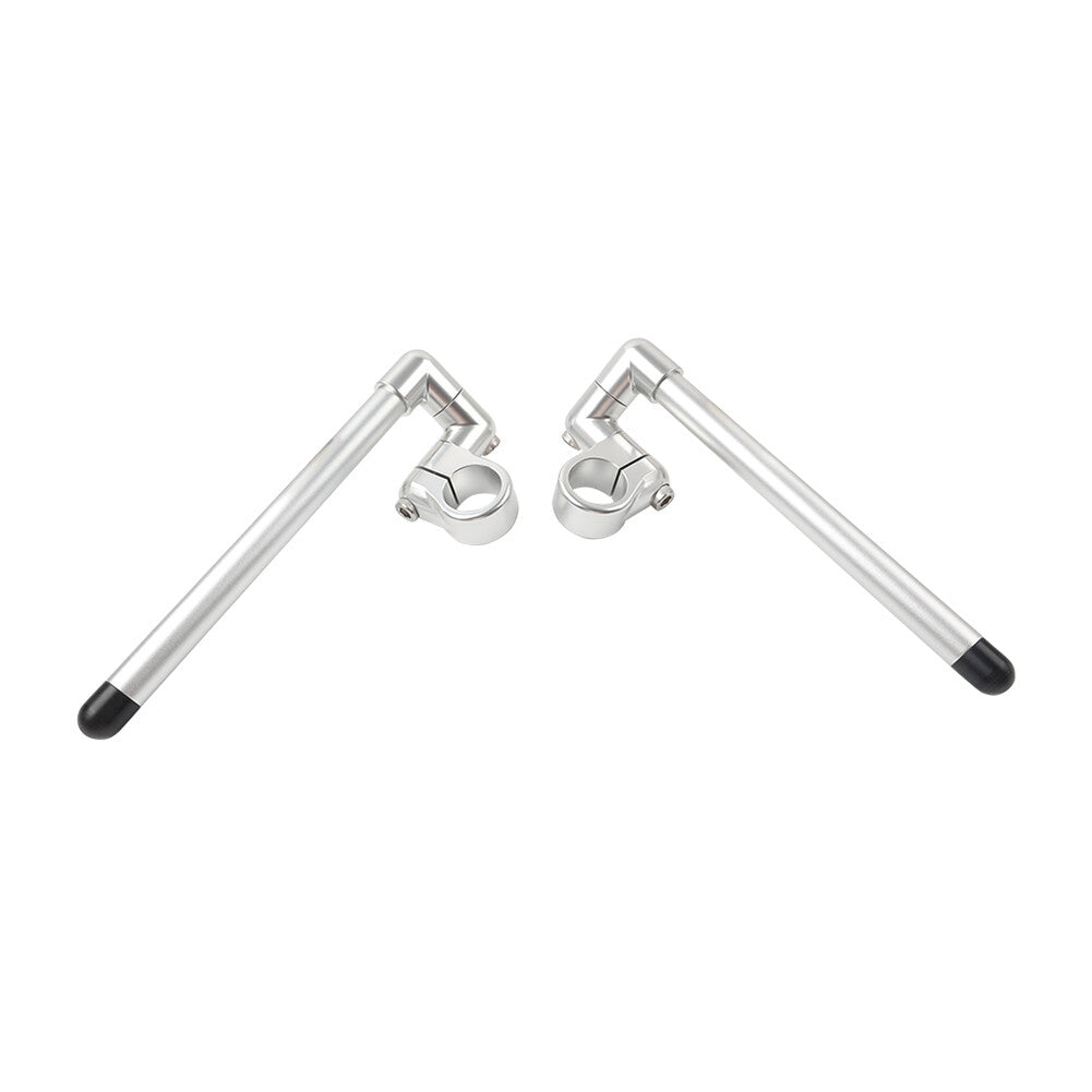 Silver Cafe Racer Bars 7/8 Universal Clip-On Handlebar Fork Tube 36MM