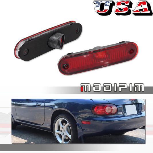 Applicable to 1990-2005 for Mazda Miata MX-5 rear side marker lights, two pairs of red ones on the left and right.