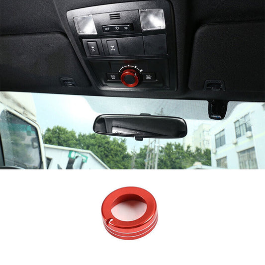Red Aluminum Roof Reading Light Knob Ring Cover Trim for Toyota Tacoma 2016-2022