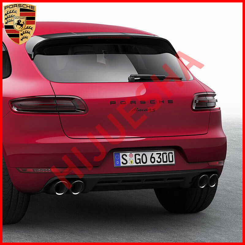 Matte Black for Porsche Macan S Letters Rear Badge Emblem Set Look Deck lid