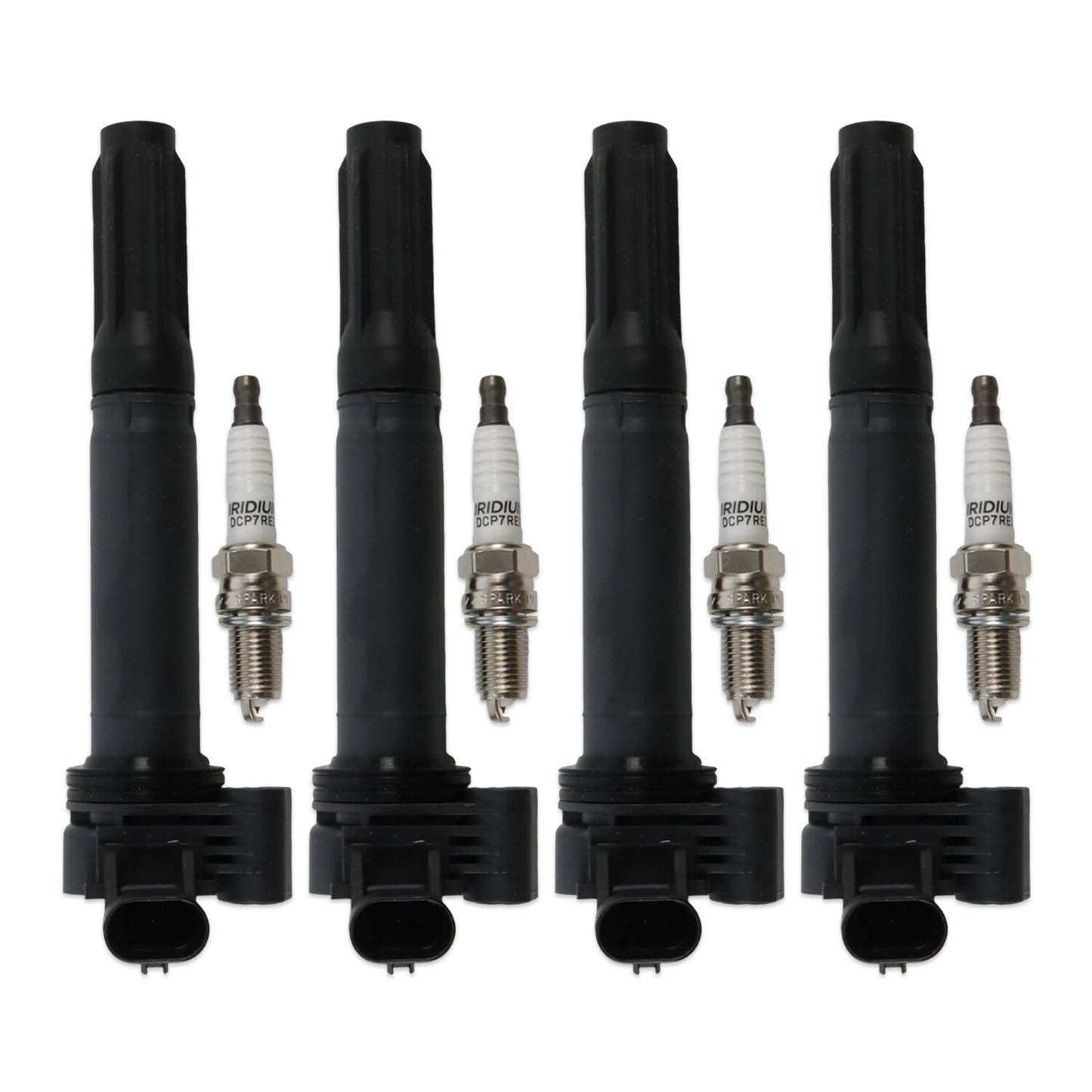 4pcs ignition coils+ 4pcs Iridium Spark Plugs for Fiat 500 2012-2017 UF649 97637