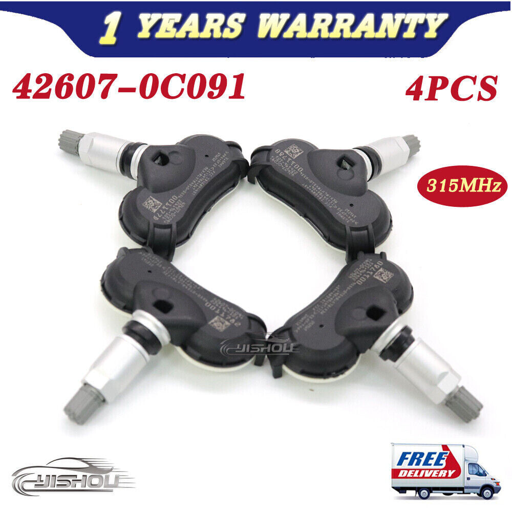 4x 42607-0C091 TIRE PRESSURE SENSOR TPMS for Toyota Tundra Sequoia 2018-2020