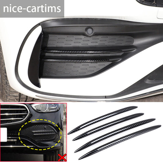 Carbon Fiber ABS Front Bumper Grille Fog Light Cover for Benz C Class W206 2022+