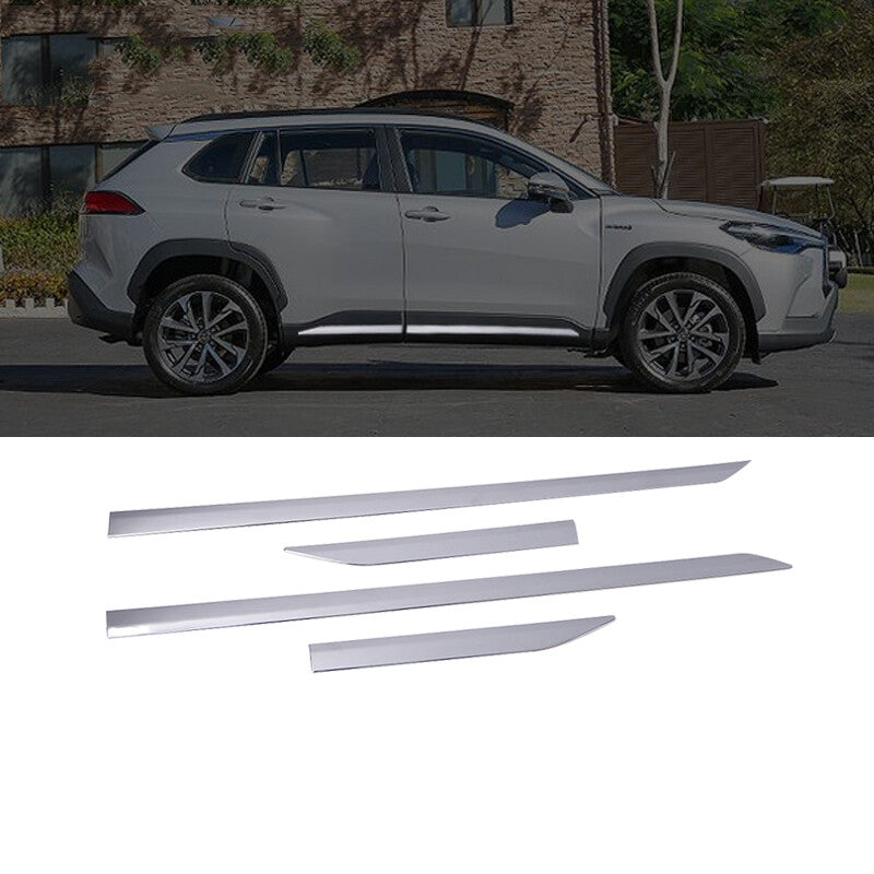 for Toyota for Corolla Cross 2020-2023 Chrome Car Door Body Side Molding Cover Trim