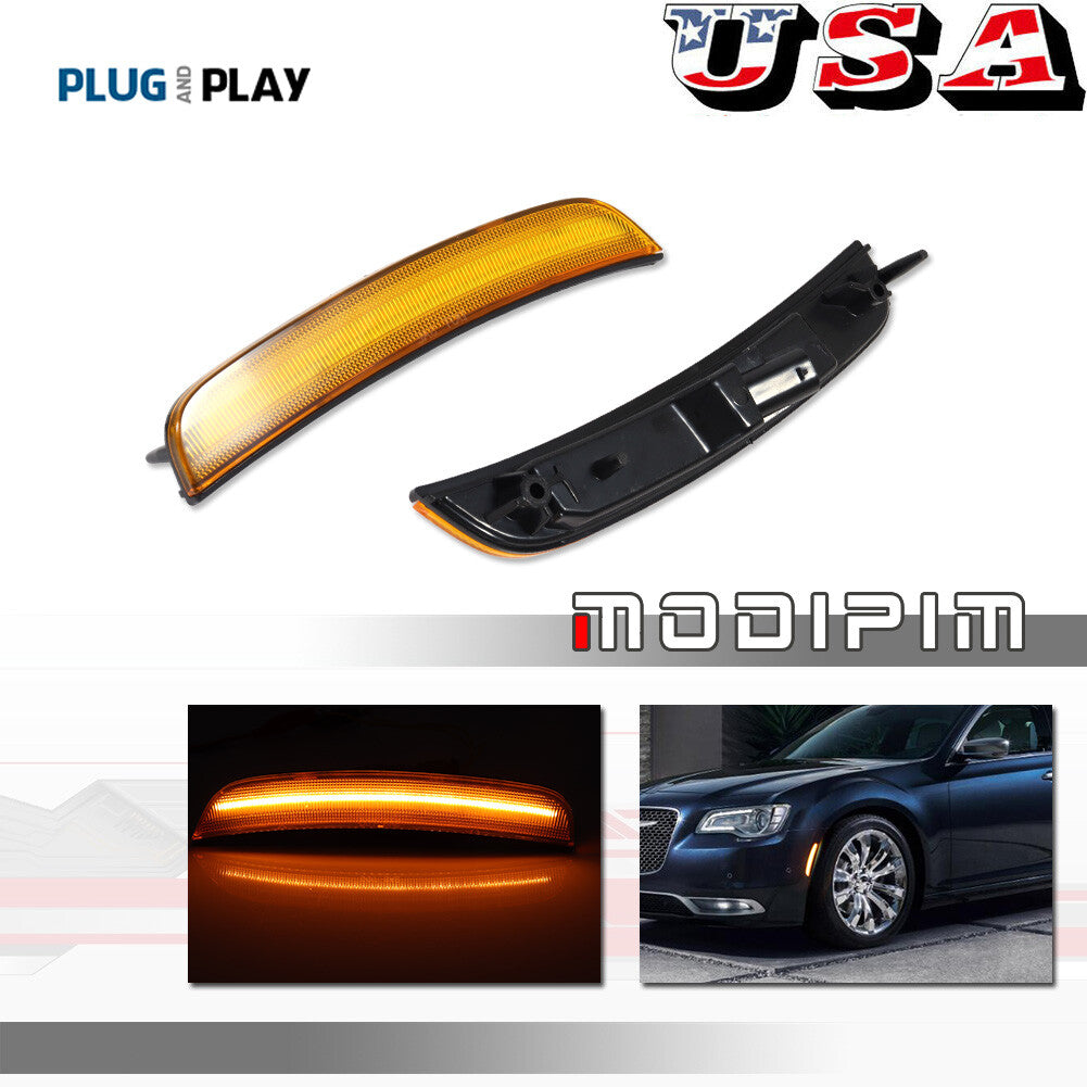 Amber lens with LED front marker light for 2015-2023 for Chrysler 300 300C