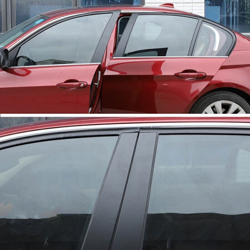 for BMW 3 Series E90 05-2012 Piano Black Pillar Posts Door Window Molding Strip
