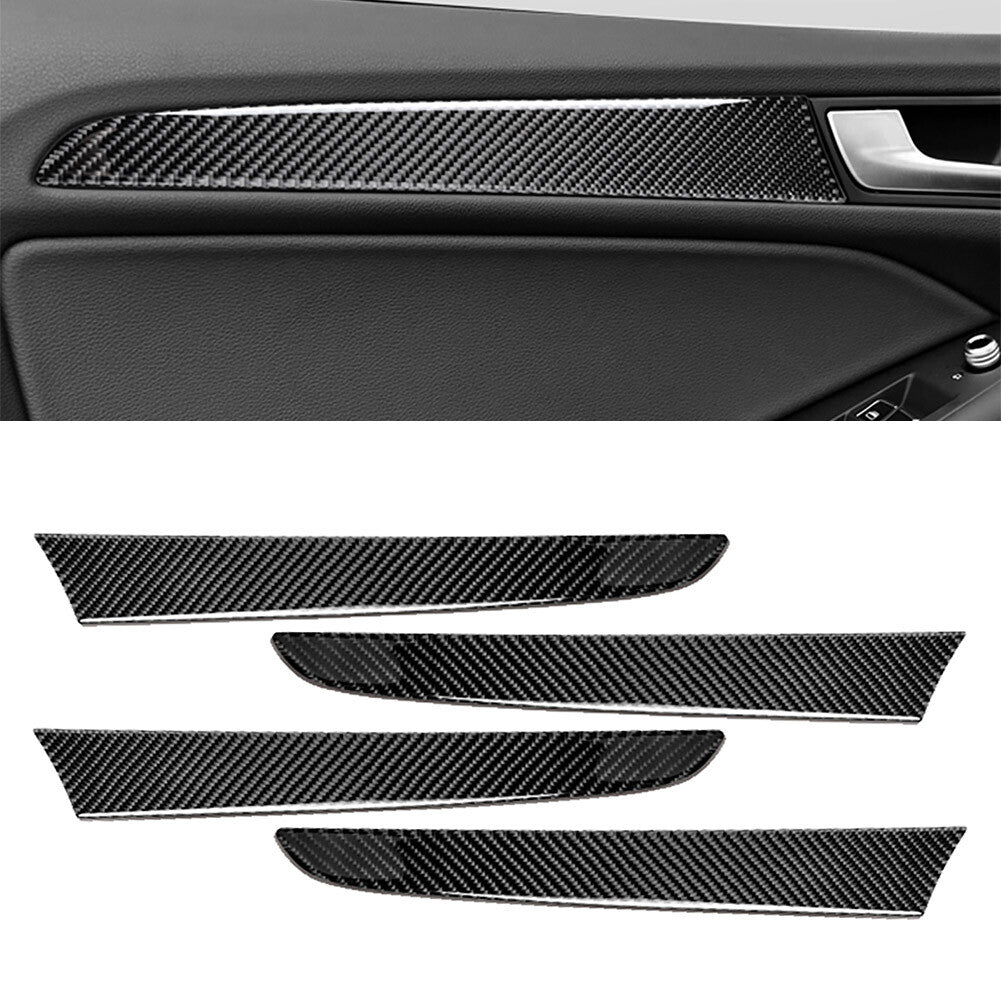 4 Pcs Interior Door Handle Cover Trim Fit for Audi Q5 2010-2018 2015 Carbon Fiber