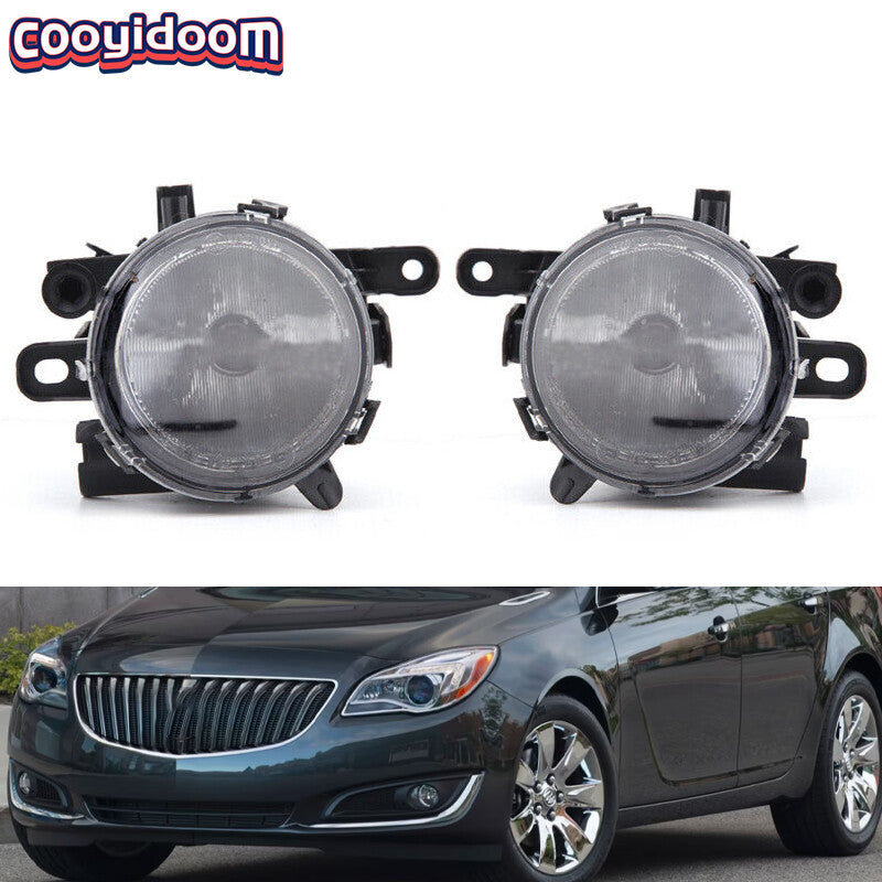 A pair of transparent front bumper fog lights are available for Buick Regal 2014, 2015, 2016, and 2017 models.