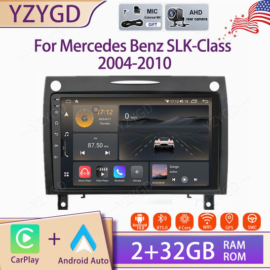 9 for Mercedes for Benz SLK-Class 2004-2010 Stereo Android 14 Carplay Car Radio GPS