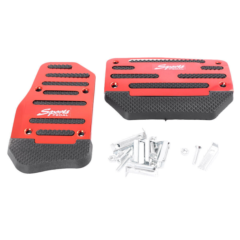 Manual Brake Footrests Sport Foot Pedals Aluminum Anti-slip Red Auto New
