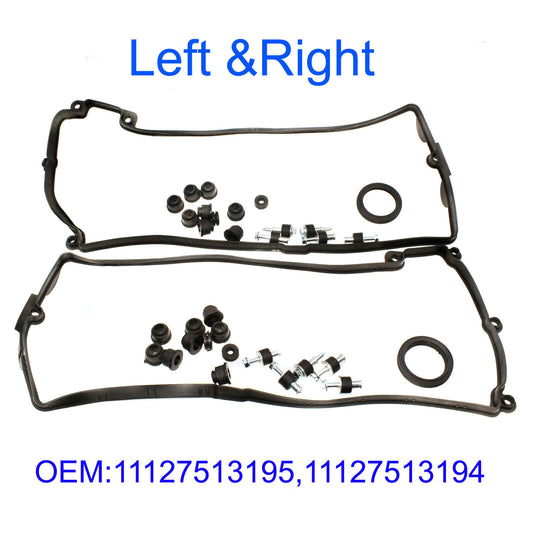 for BMW 545i 550i 650i 745i 750i X5 Valve Cover Gasket Set LH  RH 11127513194
