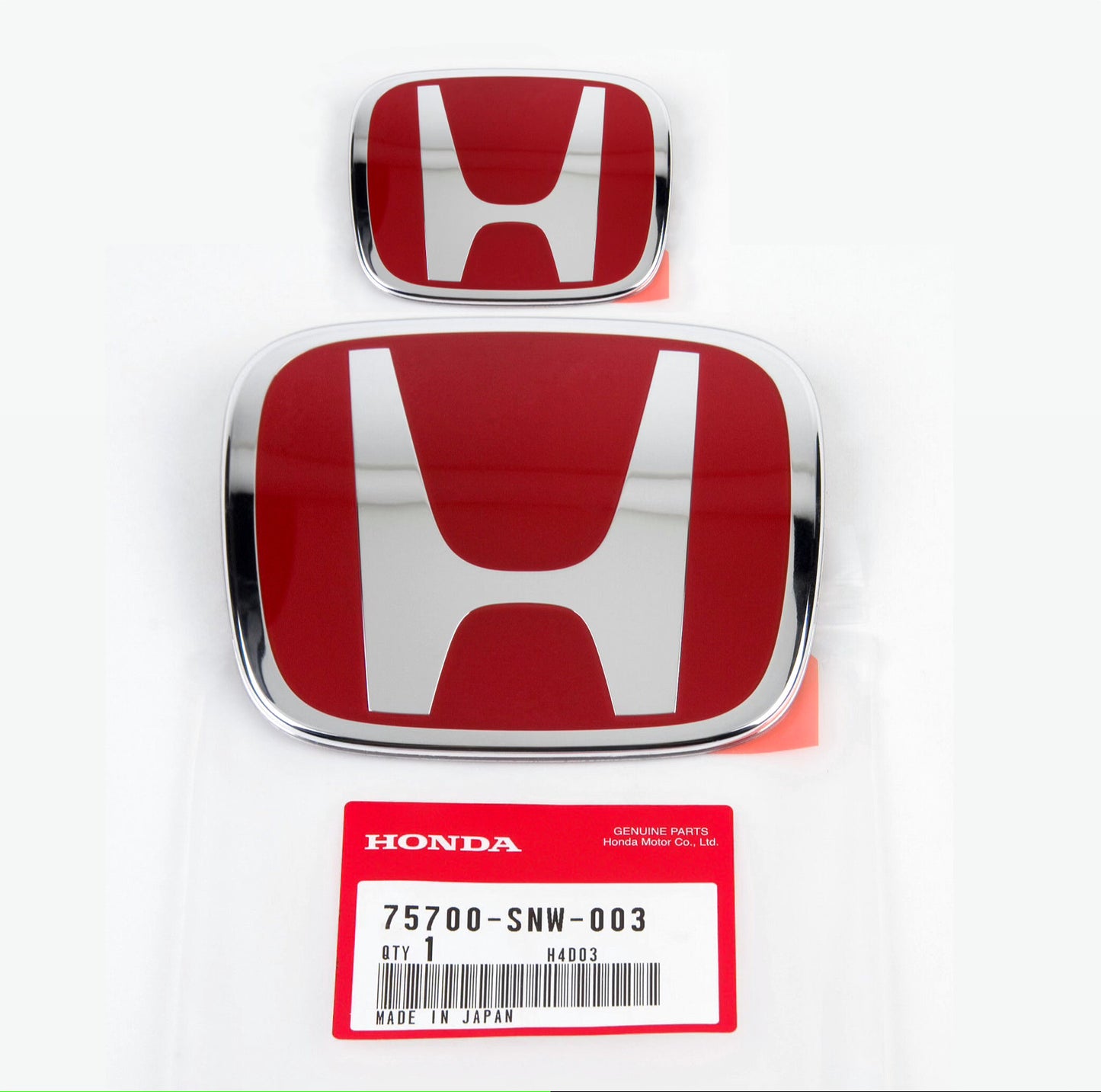 2PC RACING SET Red H Emblem Front  Rear For 06-15 for HONDA for CIVIC SEDAN EX LX SI