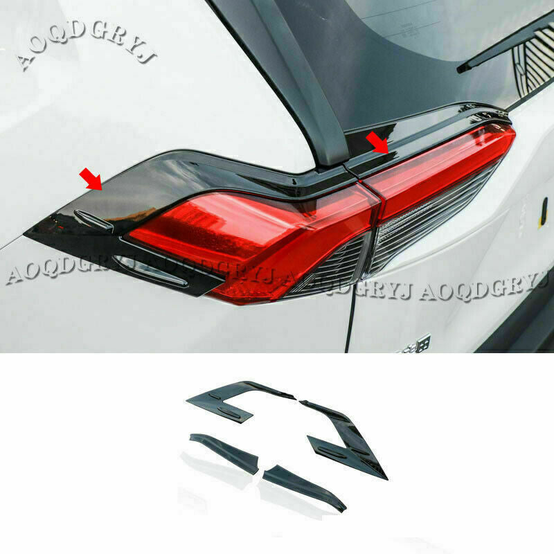for Toyota RAV4 2019-2023 Black Rear Taillight Moulding Cover Trim Set ABS 4Pcs
