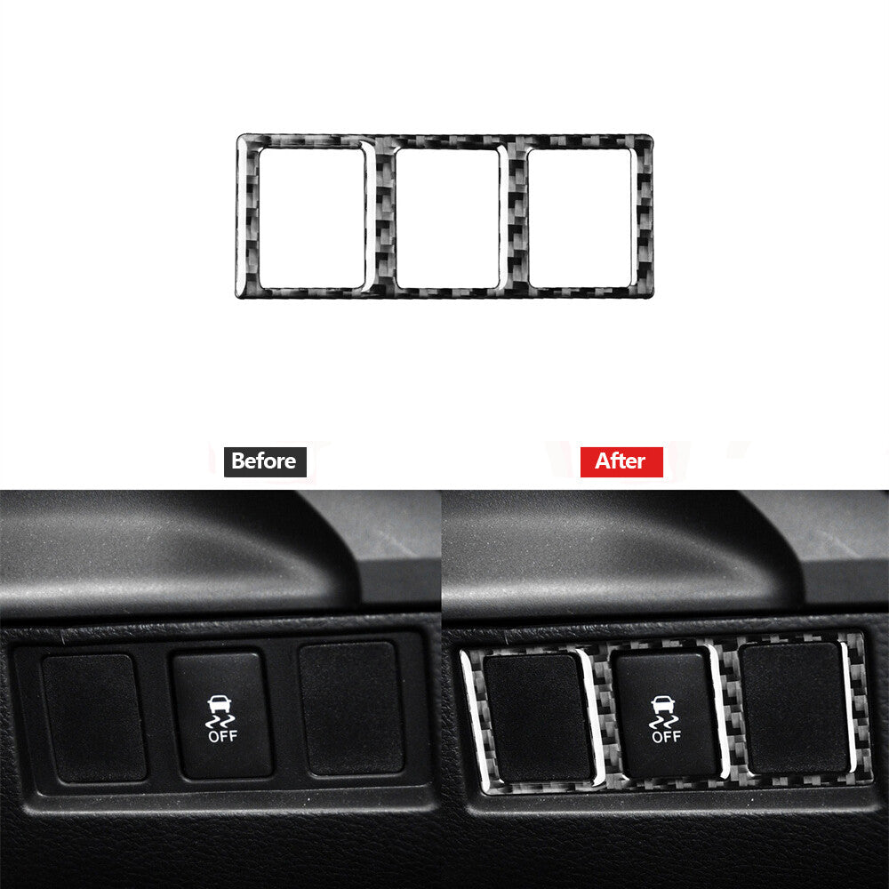 Carbon Fiber Model Switch Button Cover Trim Sticker for Toyota Tundra 2014-2018