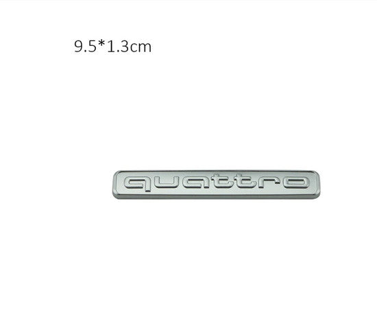 1-pack of logo badge stickers for Quattro side fenders and rear badges in gray for Audi .