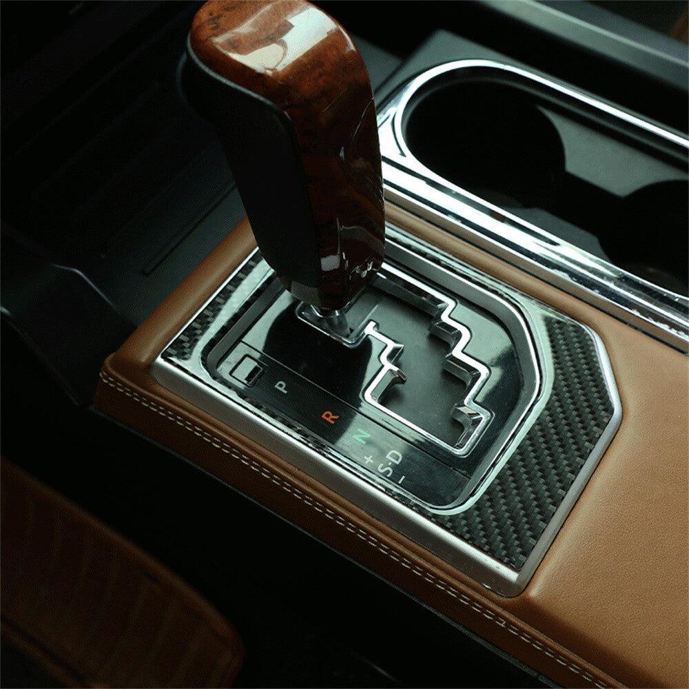 Carbon Fiber Central Control Gear Shift Panel Trim Fit for T@yota Tundr@ 2014-21